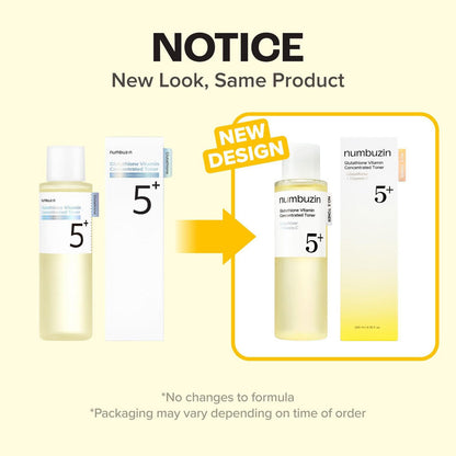 Numbuzin No.5+ Glutathione Vitamin Boosting Essential Toner 200ml