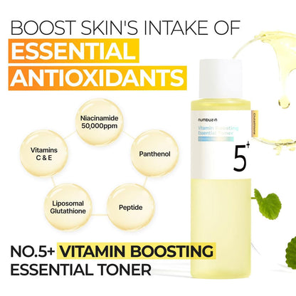Numbuzin No.5+ Glutathione Vitamin Boosting Essential Toner 200ml