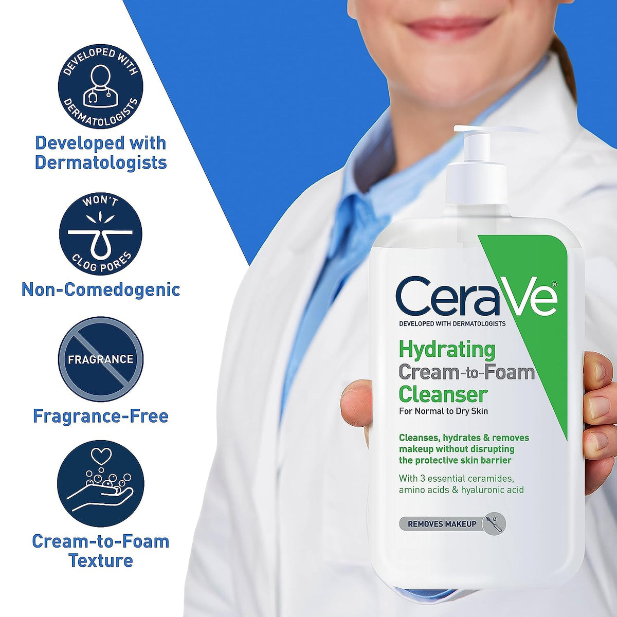 CeraVe Hydrating Cream-to-Foam Cleanser 355ml