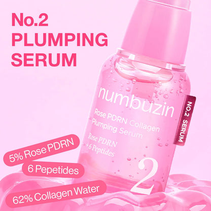 Numbuzin No.2 Rose PDRN Collagen Plumping Serum 30ml