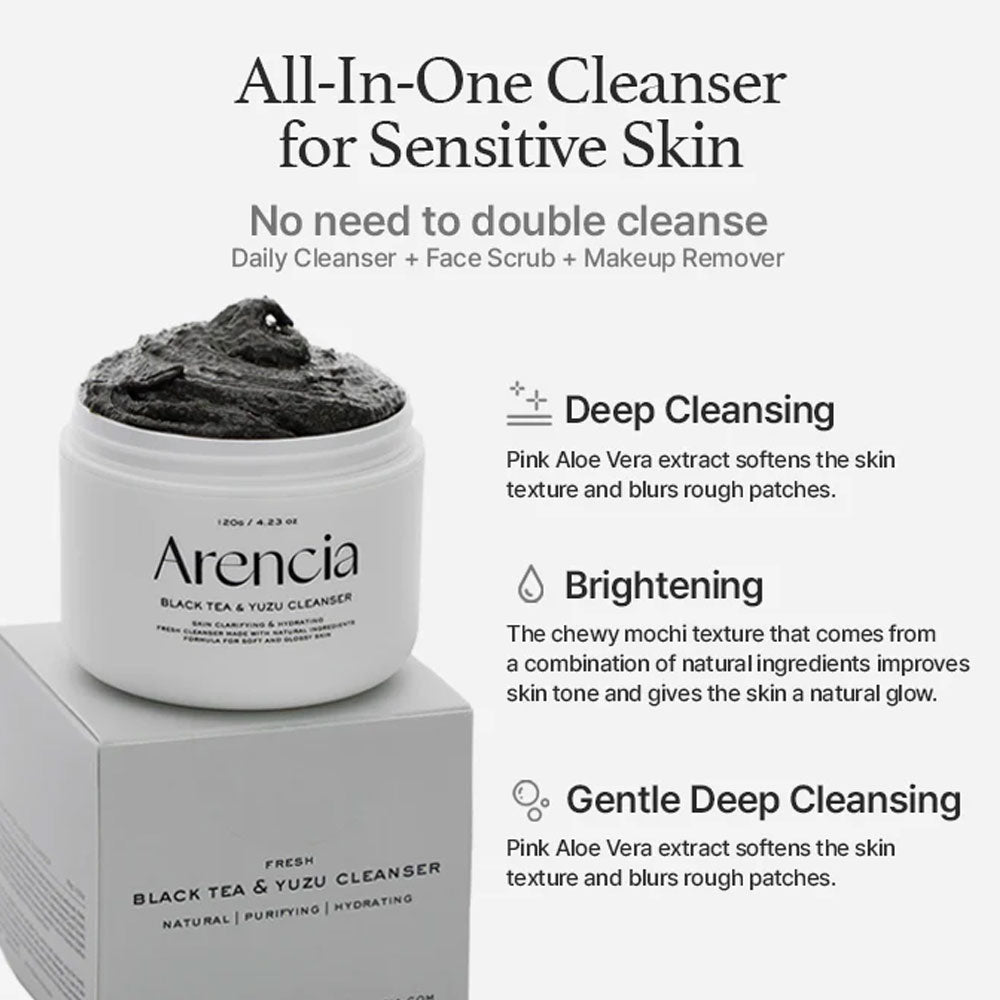 Arencia Black Tea & Yuzu Cleanser 120g