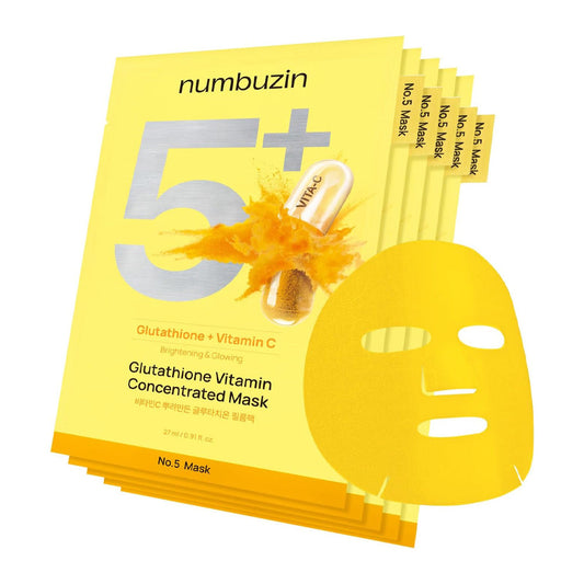 Numbuzin No.5+ Glutathione Vitamin Concentrated Mask (Single Sheet)
