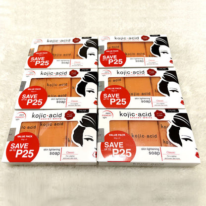 Kojic Acid Skin Lightening Classic Soap 65gx3 Value Pack