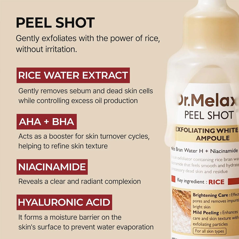 Dr.Melaxin Peel Shot Exfoliant White Rice Ampoule 80ml