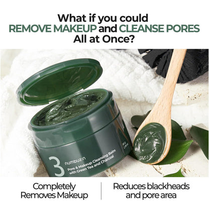 Numbuzin No.3 Pore & Makeup Cleansing Balm With Green Tea And Charcoal 85g