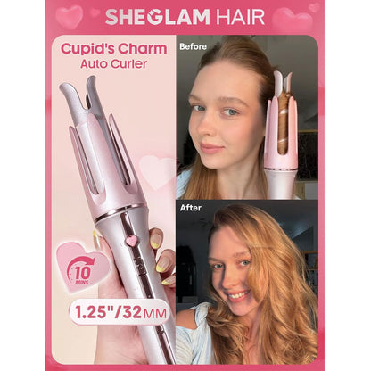 SHEGLAM HAIR Cupid's Charm One-Touch Instant Curler Pink