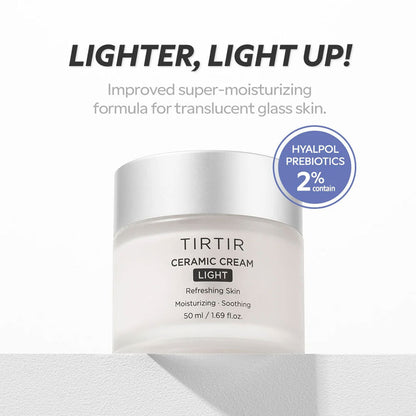 TIRTIR Ceramic Cream Light, 50ml - Lightweight Moisturizer