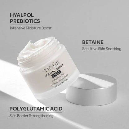 TIRTIR Ceramic Cream Light, 50ml - Lightweight Moisturizer
