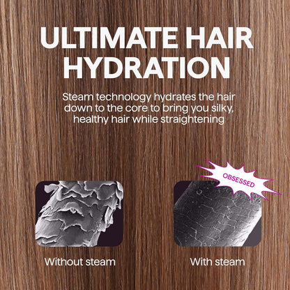 Wavytalk Pro Steam Hair Straightener Brush, Steamline Pro 3 in 1 Straightening Brush