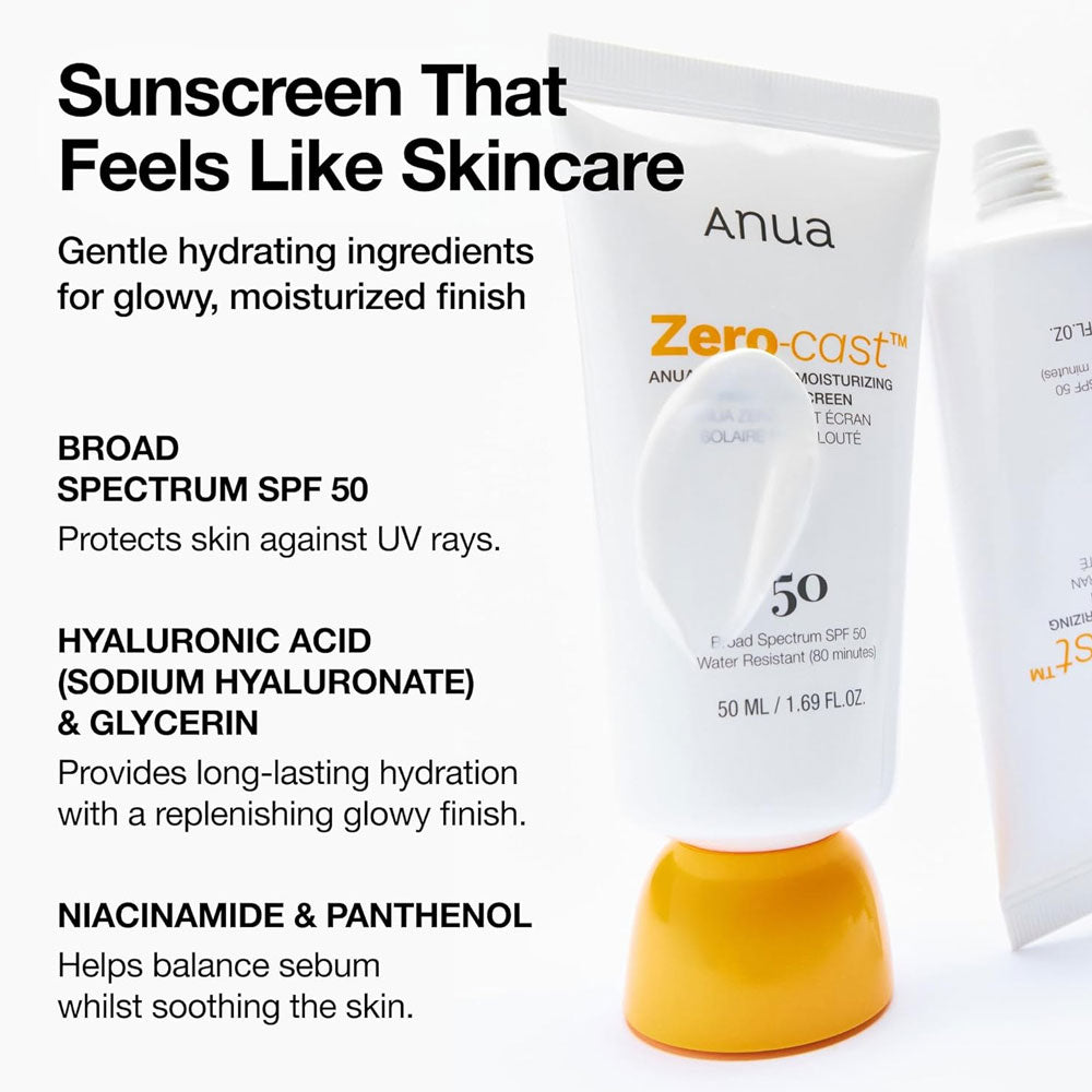 Anua Zero-Cast Moisturizing Finish Sunscreen 50ml